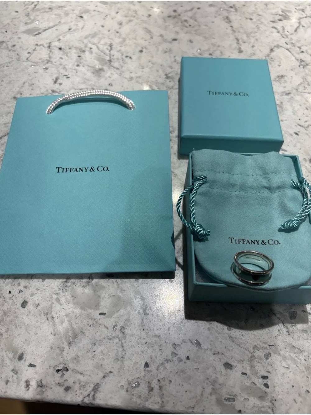 Tiffany & Co. heart enamel ring size 7